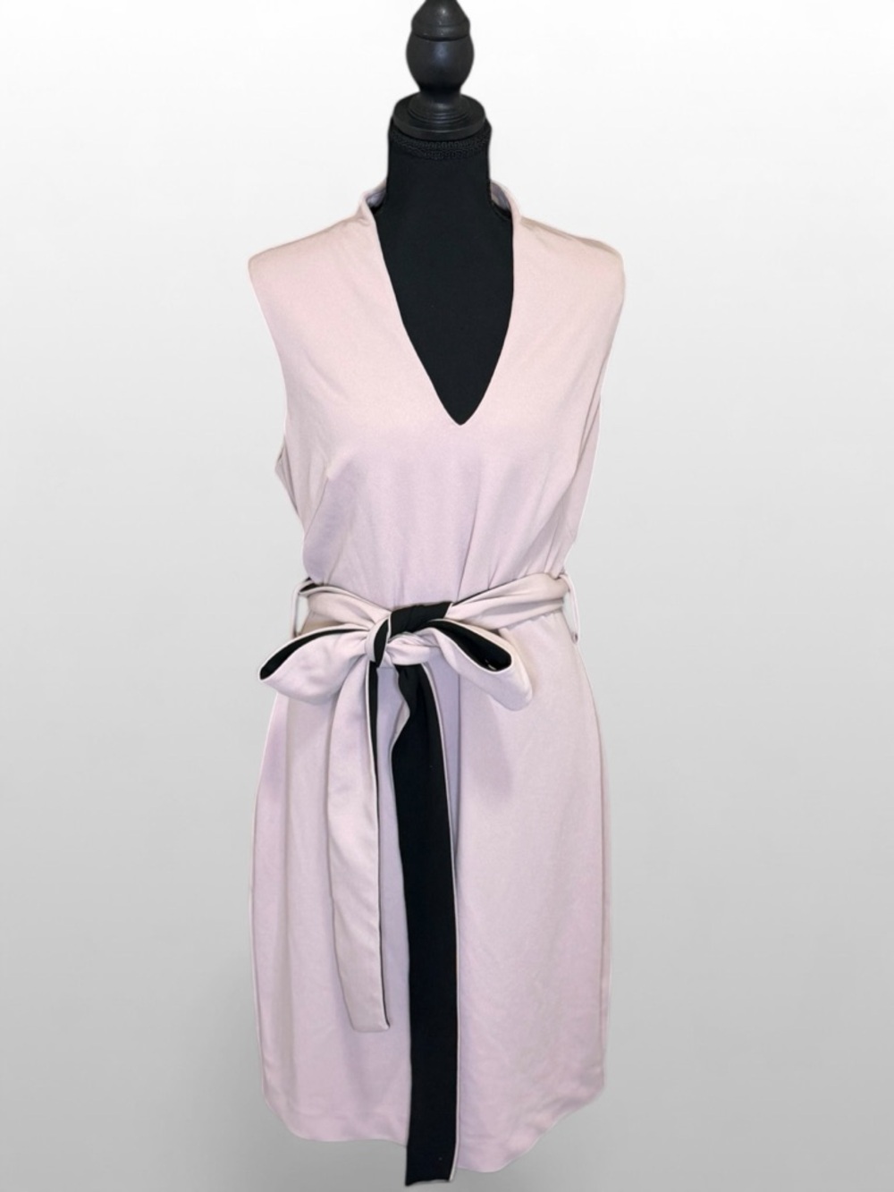 Badgley Mischka Belle Dress 12 Blush Pink Sheath Tie Waist Cocktail Wedding